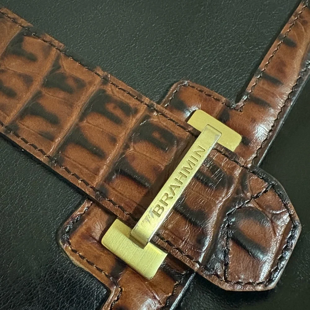 Brahmin Carina Tuscan With Gold Toned hardware Cross Body Purse